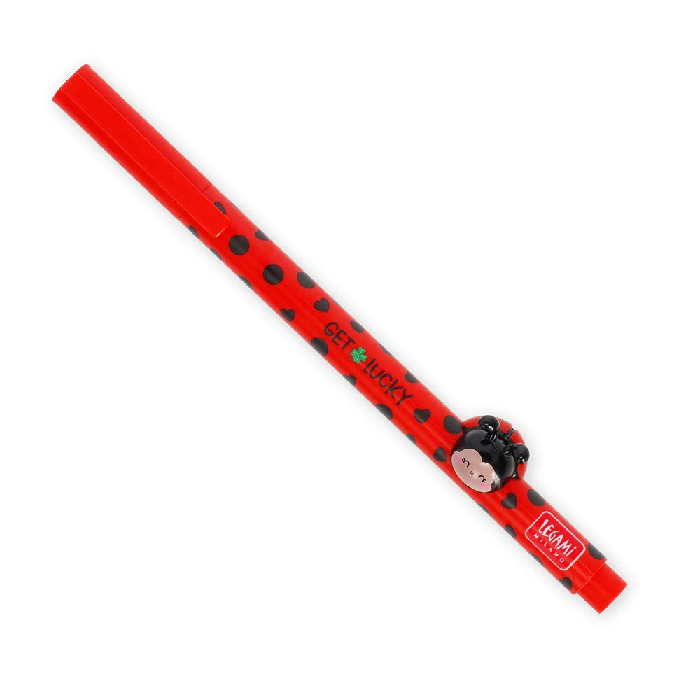 Penna Gel con Animaletto Decorativo Ladybug "Get Lucky" - Lovely Friends