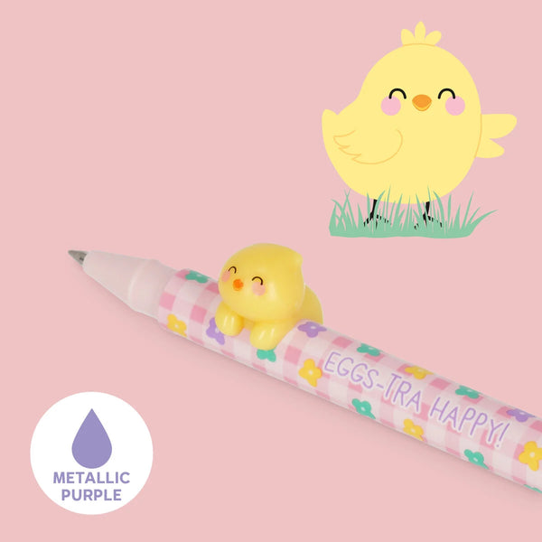 Set di 2 Penne Gel con Animaletto Decorativo - Lovely Friends - Hoppy Easter