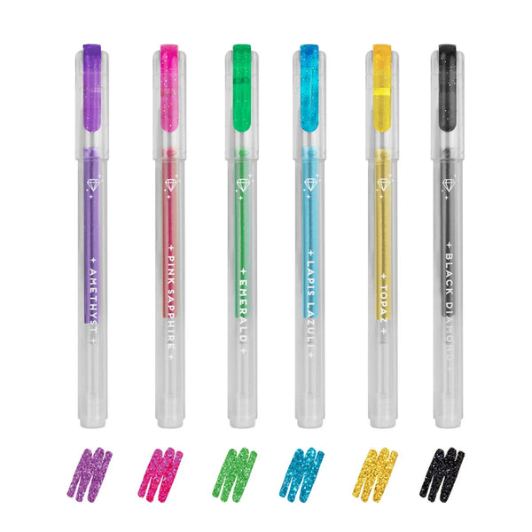Set di 6 Mini Penne Gel Glitterate