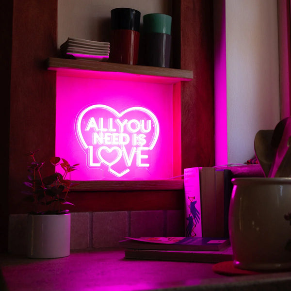 Lampada Led Effetto Neon - All You Need is Love - It's a Sign