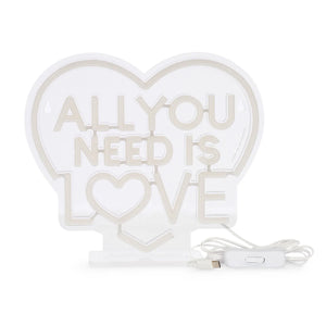 Lampada Led Effetto Neon - All You Need is Love - It's a Sign