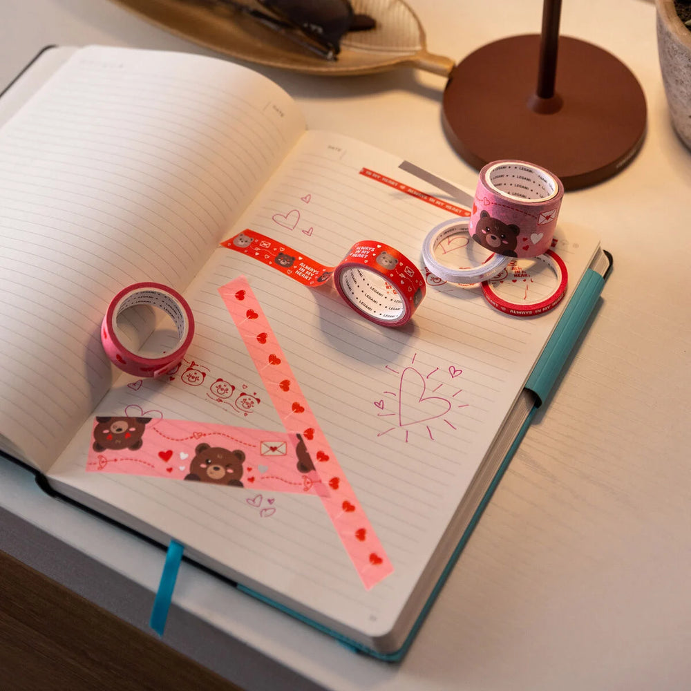 Set di 5 Nastri Adesivi Decorativi di Carta Teddy Bear - Tape By Tape